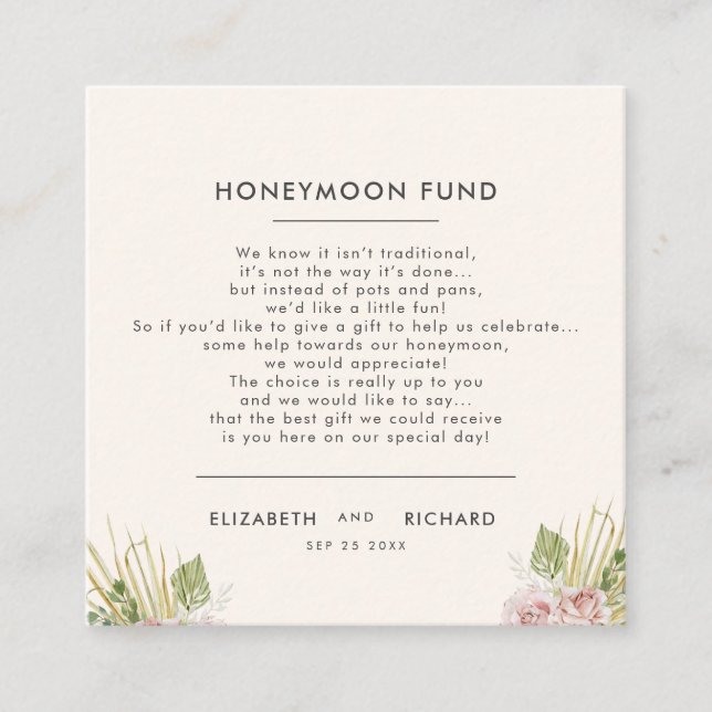 D'accompagnement Carte Boho Floral Autumn Mariage de automne (Devant)