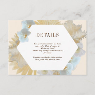 D'accompagnement Carte Boho Pampas Orchid Détails Mariage