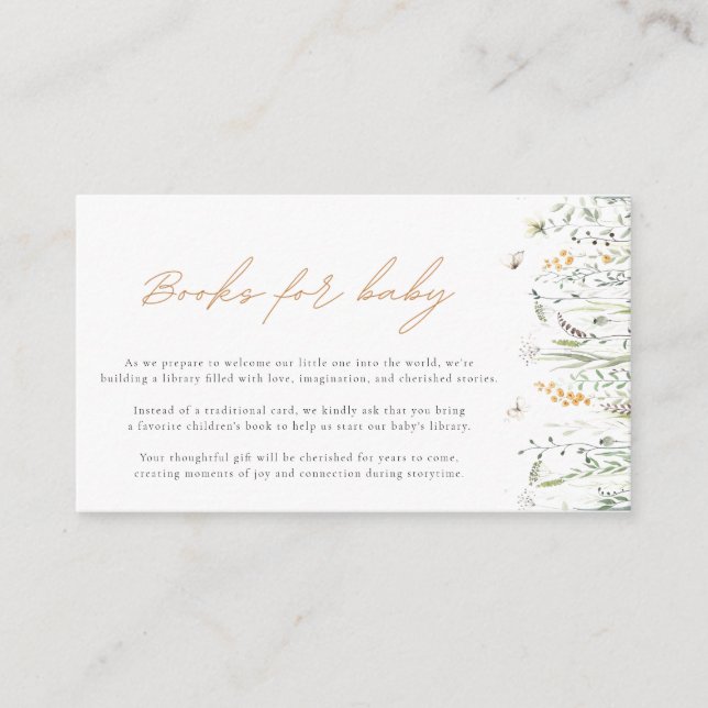 D'accompagnement Carte Boîtier de demande de livre floral aquarelle (Devant)