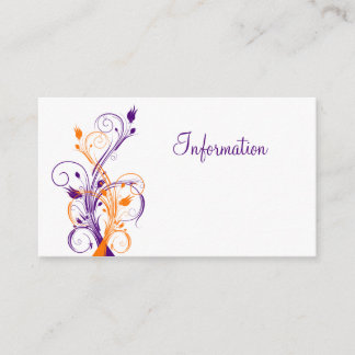D'accompagnement Carte Boîtier de Mariage Floral Blanc Violet Orang