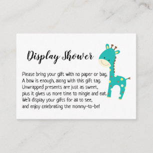 D'accompagnement Carte cadeau Baby shower écran simple, Giraffe Tur