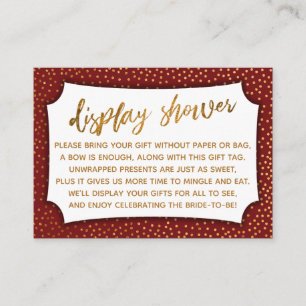 D'accompagnement Carte cadeau Deep Red & Gold Confetti Display Shoo