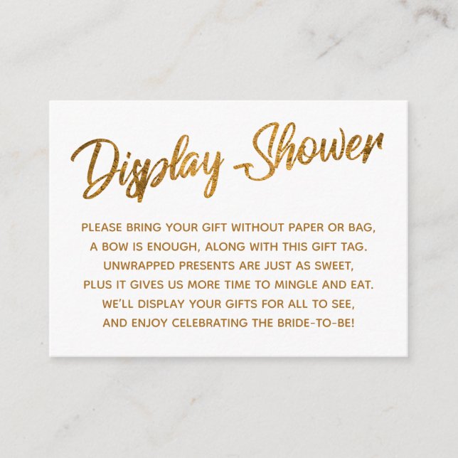 D'accompagnement Carte cadeau Fête des mariées Faux Gold Script Dis (Devant)
