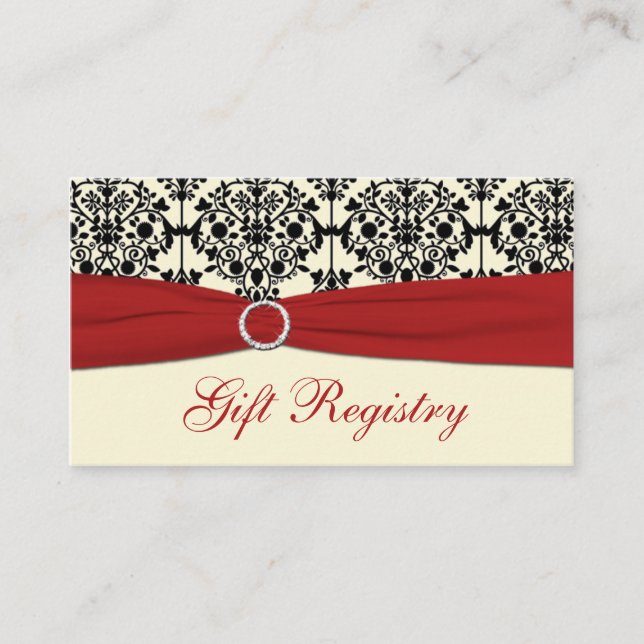 D'accompagnement Carte cadeau Red, Cream et Black Damask (Devant)