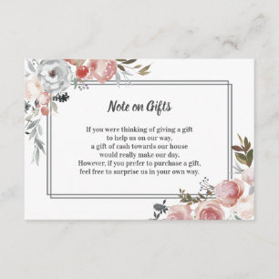 D'accompagnement Carte cadeau rose et chardon d'aquarelle Floral