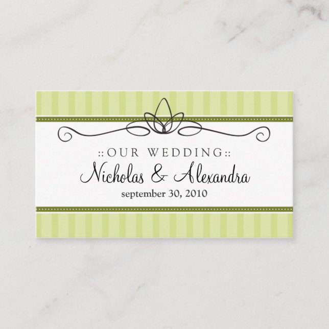 D'accompagnement Carte Chic Deco Lime Green Mariage Website Card (Devant)