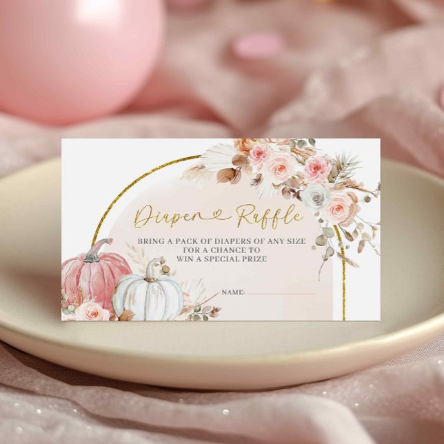D'accompagnement Carte Citrouille de plongée rose Floral Boho (Créateur téléchargé)