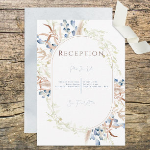 D'accompagnement Carte d'accueil blanche Fleurs de sauce bleu