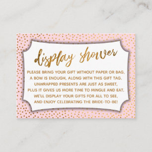 D'accompagnement Carte d'affichage Pastel Pink & Gold Confetti