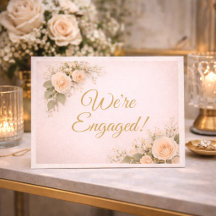 Carte d'annonce de fiançailles Blush Floral