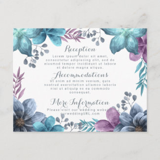 D'accompagnement Carte d'annonce de mariage florale aquarelle bleu 