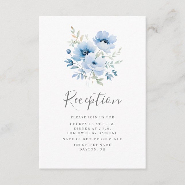 D'accompagnement Carte d'annonce de réception de mariage à fleurs b (Devant)