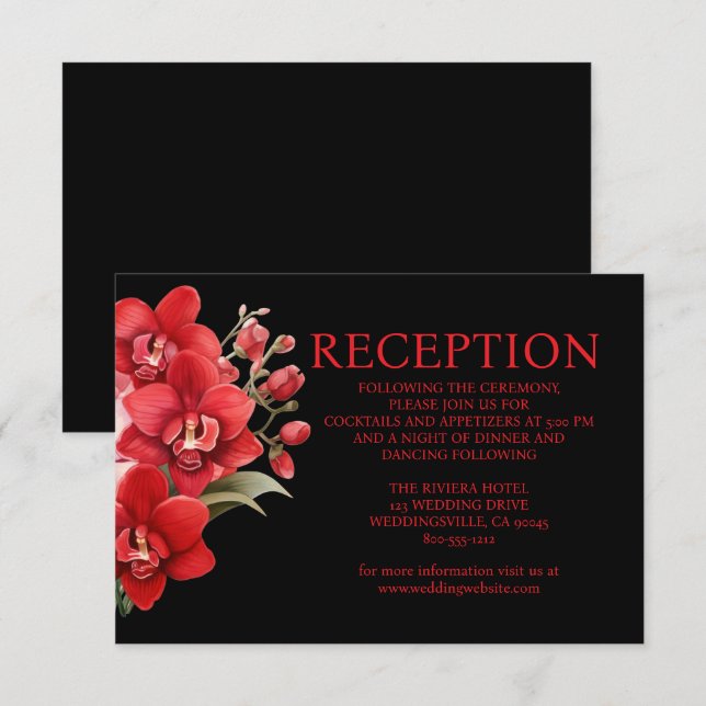 D'accompagnement Carte d'annonce de réception de mariage aux orchid (Devant / Derrière)