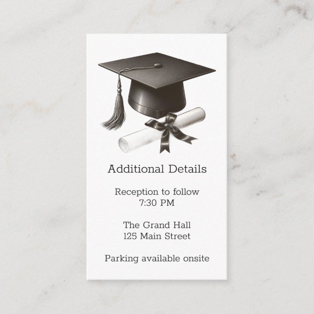 D'accompagnement Carte d'annonce de remise de diplômes élégante (Devant)