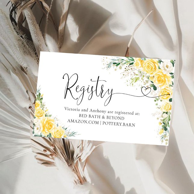 D'accompagnement Carte d'annonce florale jaune élégante incluse dan (Créateur téléchargé)