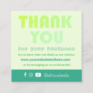 D'accompagnement Carte d'appréciation client Merci tendance