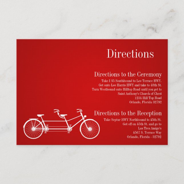 D'accompagnement Carte de 3x5 à bike Whimsical Red Double (Devant)