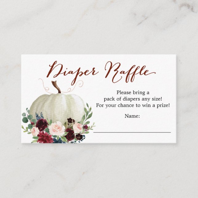 D'accompagnement Carte de Baby shower Citrouille de rabat d'automne (Devant)