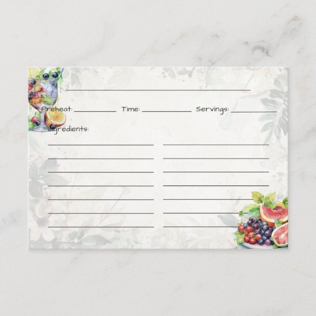 D'accompagnement Carte de base de salade de fruits (Devant)