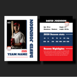 D'accompagnement Carte de baseball personnalisée de joueur de profi