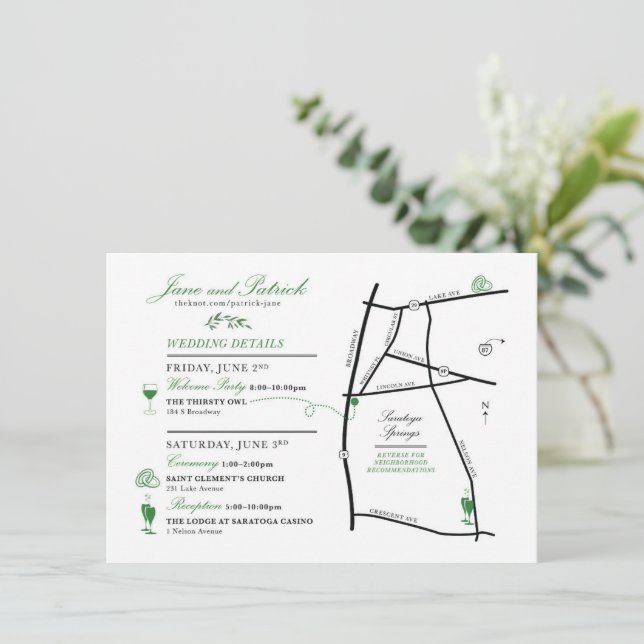 D'accompagnement Carte de bienvenue de mariage sur mesure pour JANE (Debout devant)