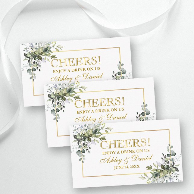 D'accompagnement Carte de billet de boisson de réception de mariage (Customize to change text color, style, size or to add more text to back of card.)