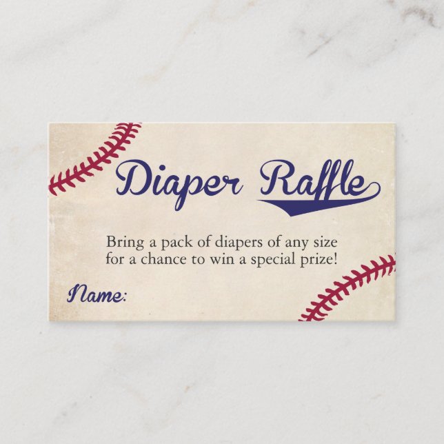 D'accompagnement Carte de billets de baseball Thème Diaper Raffle V (Devant)