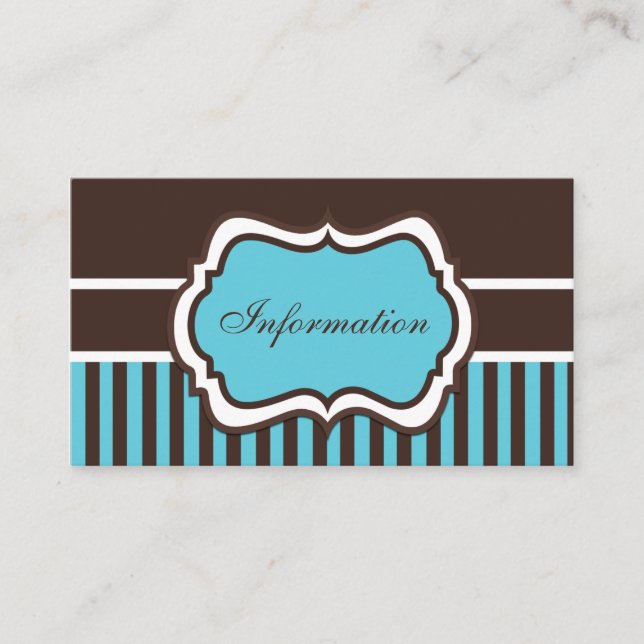 D'accompagnement Carte de boîtier Aqua, Brown et blanc Damask (Devant)
