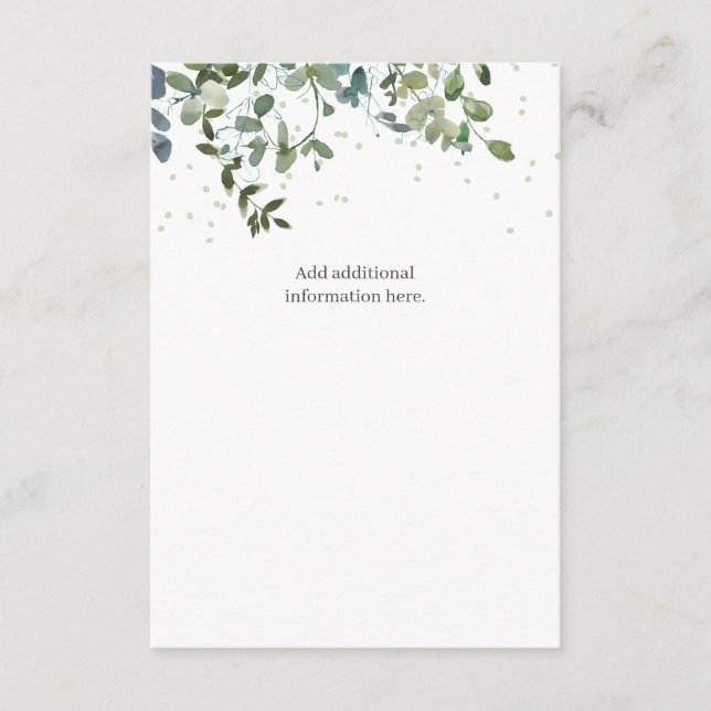 D'accompagnement Carte de boîtier Baby shower Eucalyptus (Devant)