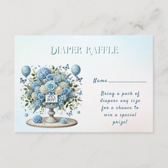 D'accompagnement Carte de boîtier Baby shower Vase Floral Blanc Ble (Devant)
