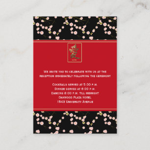 D'accompagnement Carte de boîtier Black and Red Cherry Blossoms