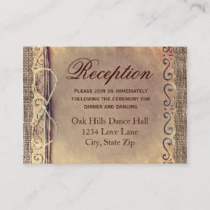 D'accompagnement Carte de boîtier Burlap Vintage Rustic Country