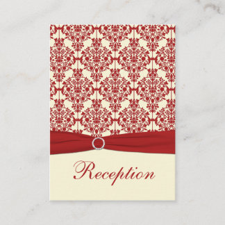 D'accompagnement Carte de boîtier crème et rouge Damask