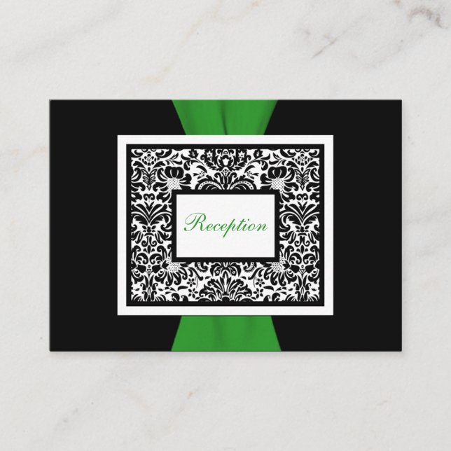 D'accompagnement Carte de boîtier Damas noir blanc vert (Devant)