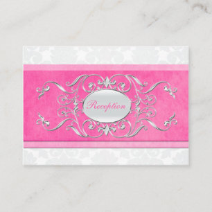 D'accompagnement Carte de boîtier Damas rose, blanc et gris