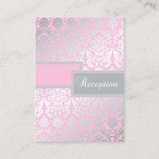 D'accompagnement Carte de boîtier Damas rose et gris