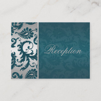 D'accompagnement Carte de boîtier Damask II en argent et Turquoise