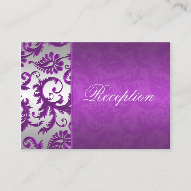 D'accompagnement Carte de boîtier Damask II en argent et violet (Devant)