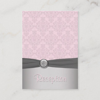 D'accompagnement Carte de boîtier de ballon rose et gris Damas
