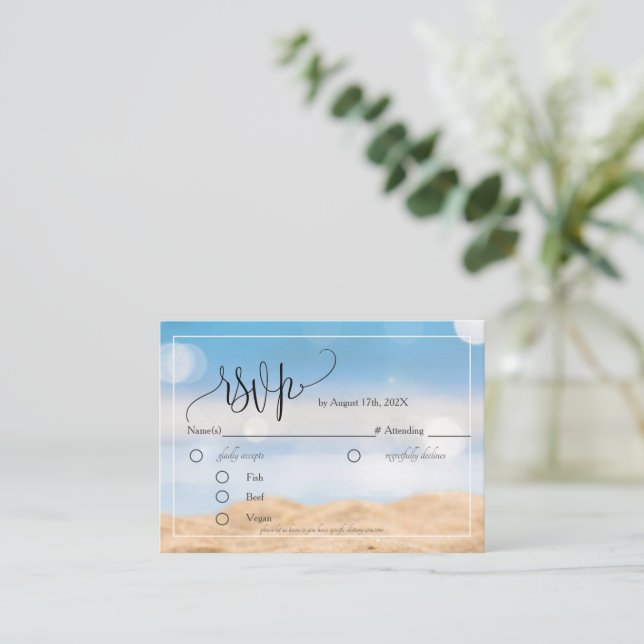 D'accompagnement Carte de boîtier de carte RSVP (Debout devant)