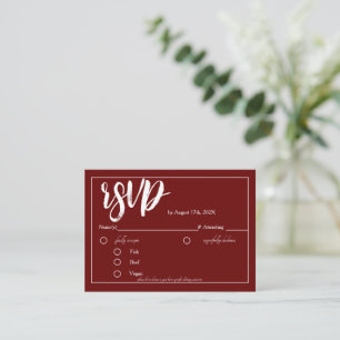 D'accompagnement Carte de boîtier de carte RSVP minimaliste rouge B