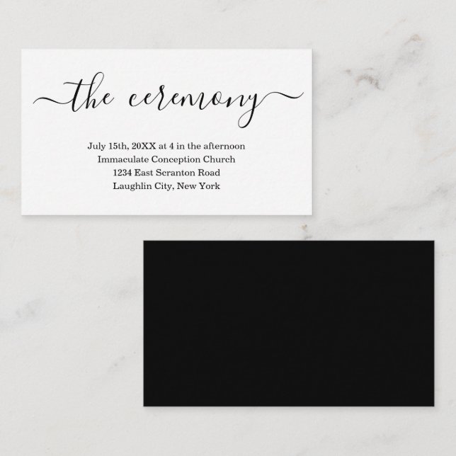 D'accompagnement Carte de boîtier de cérémonie mariage - Simple (Devant / Derrière)