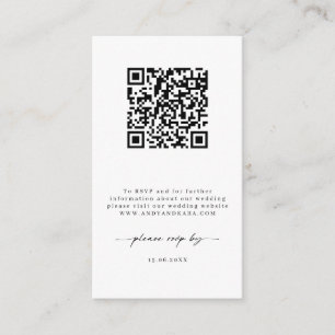 D'accompagnement Carte de boîtier de code à barres RSVP minimaliste