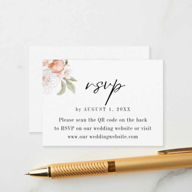 D'accompagnement Carte de boîtier de code QR du Mariage budgétaire  (Devant/Arrière en situation)
