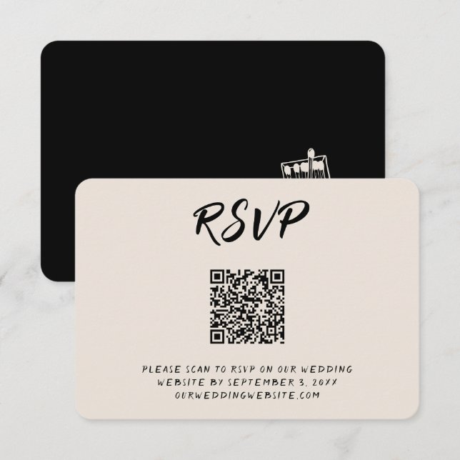 D'accompagnement Carte de boîtier de code QR RSVP RSVP Heaven (Devant / Derrière)