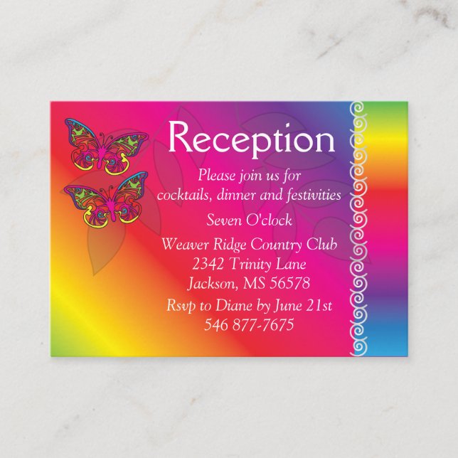 D'accompagnement Carte de boîtier de conception papillon psychédéli (Devant)