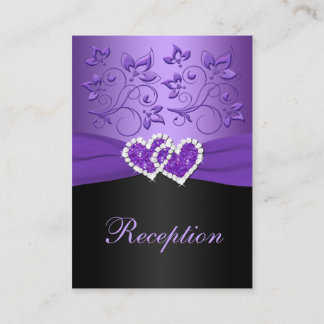D'accompagnement Carte de boîtier de couleur violet, floral noir