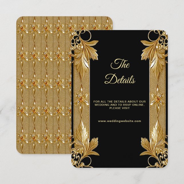 D'accompagnement Carte de boîtier de détail de couleur or noir (Devant / Derrière)