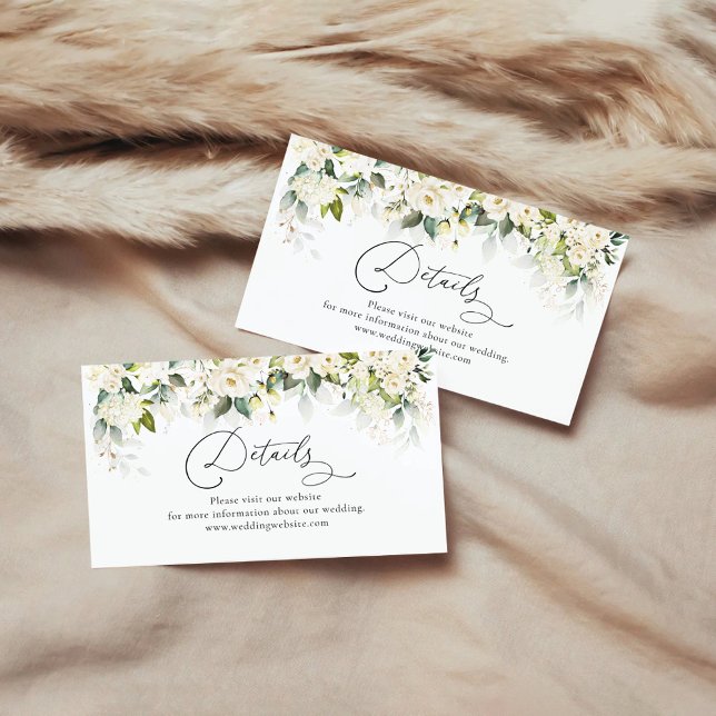 D'accompagnement Carte de boîtier de détail de Roses blanches verte (Créateur téléchargé)