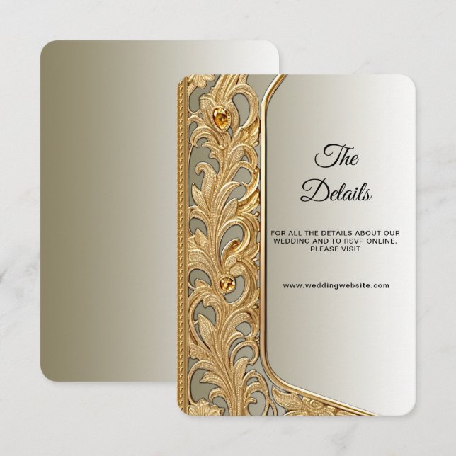 D'accompagnement Carte de boîtier de détails ornée d'or moderne (Devant / Derrière)